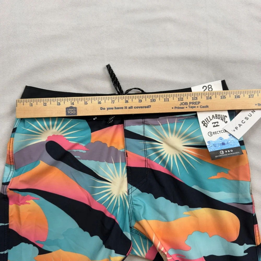Billabong Sundays Pro Boardshorts Mens 28 Recycler Multi Color Sun Print Swim - Picture 4 of 9